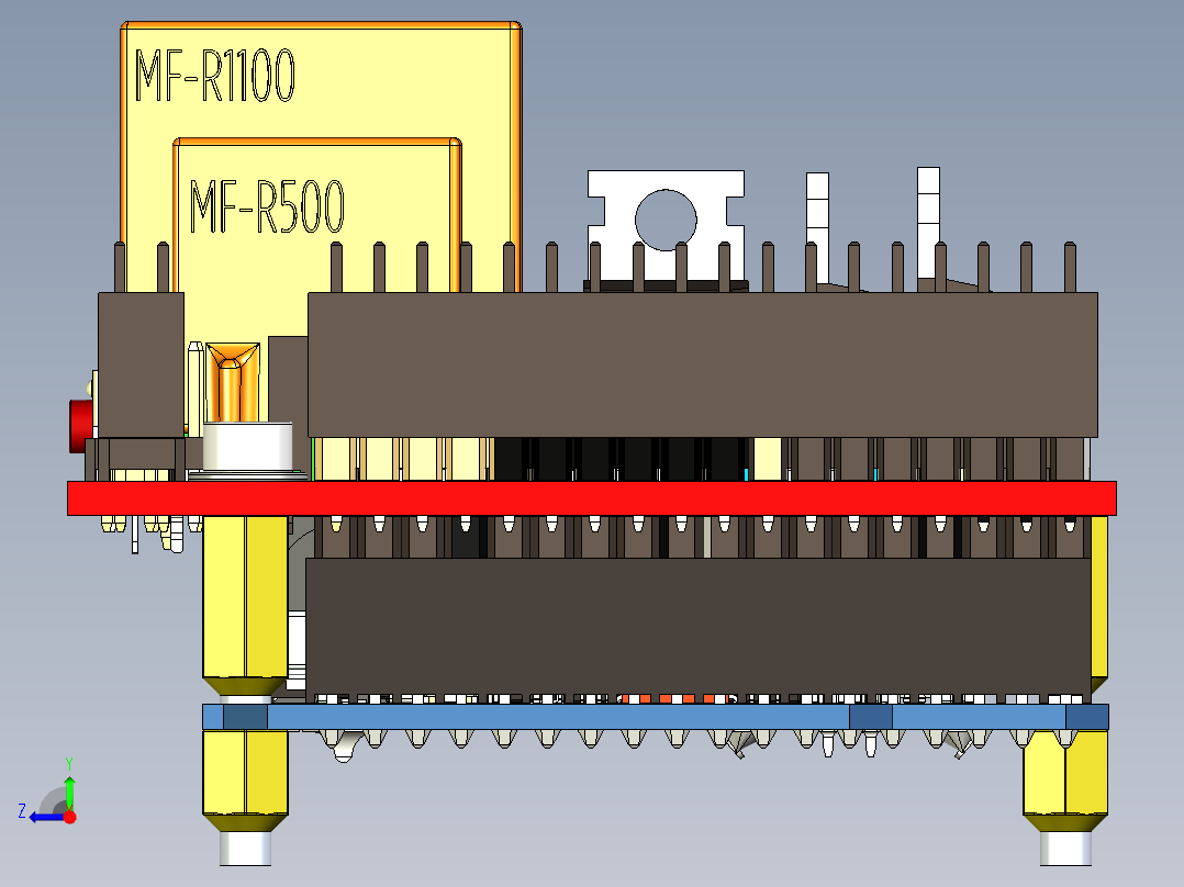 双层电路板右视图