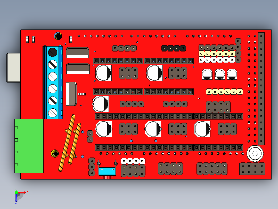 双层电路板俯视图