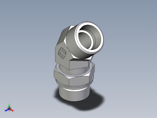 卡套式工业通用硬管接头EO_Adjustable_locknut_45_deg_elbow_VEE20SMOMDCF