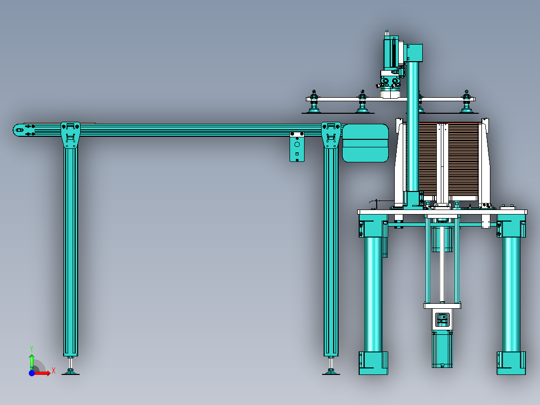 料仓可调式板块供料机构前视图