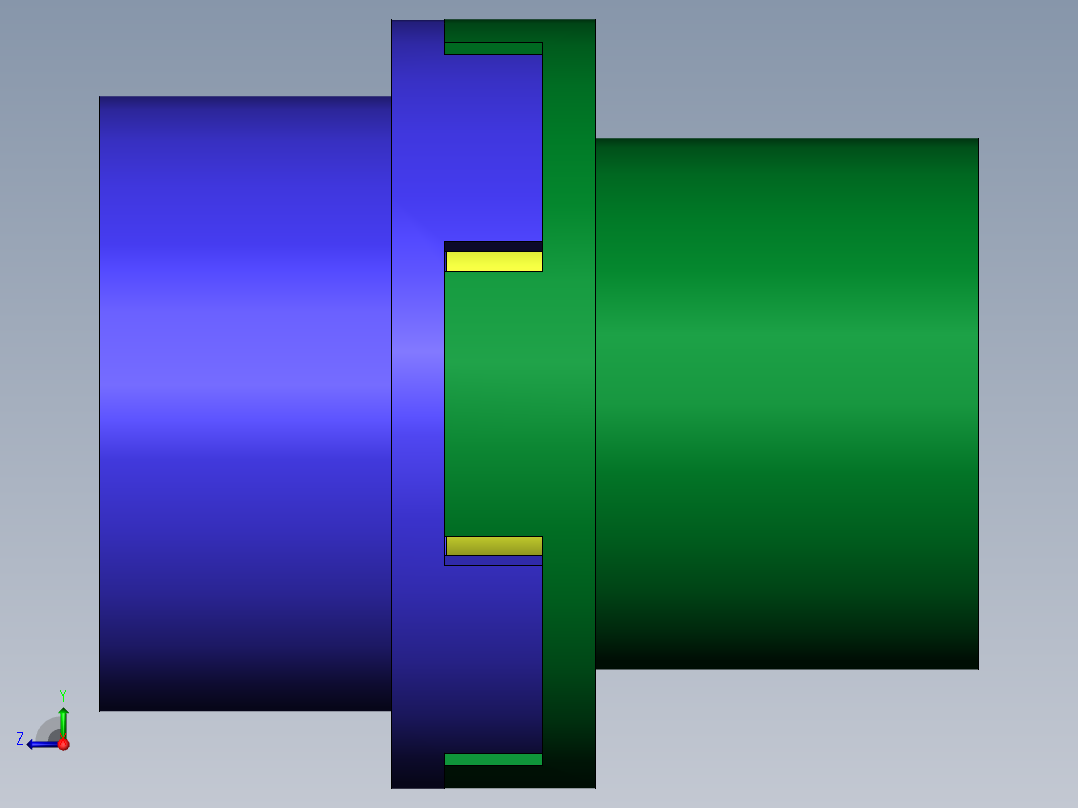 内花键梅花联轴器三维SW模型770793==50右视图