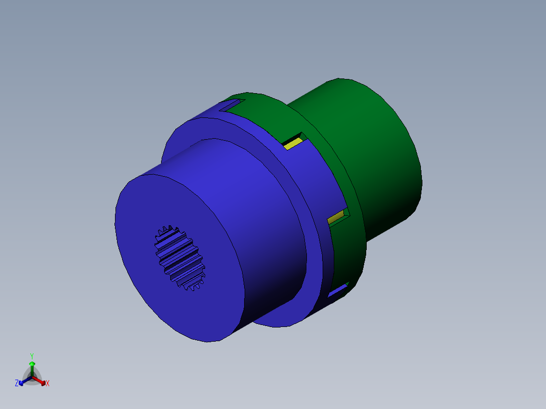 内花键梅花联轴器三维SW模型770793==50正等轴测图