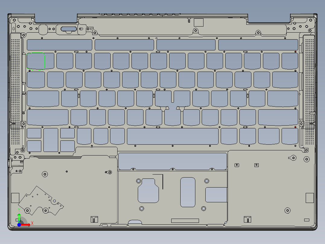 THINKPAD电脑键盘壳攻牙程序模型前视图