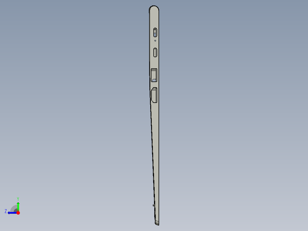 THINKPAD电脑键盘壳攻牙程序模型右视图