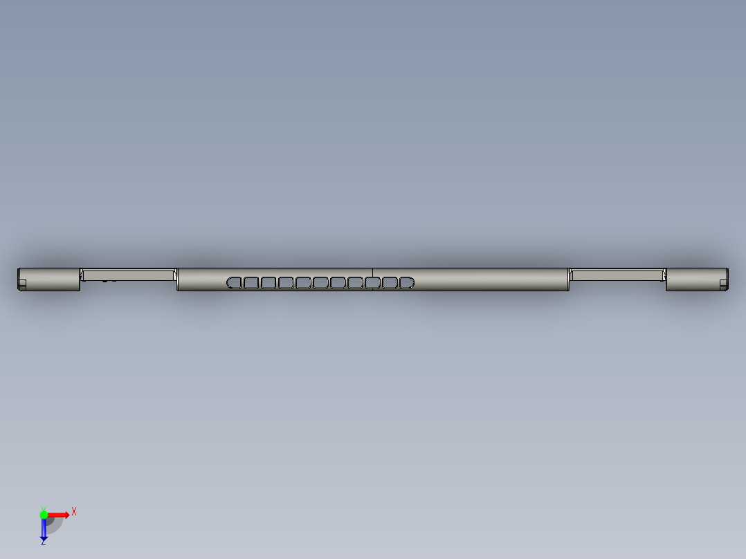 THINKPAD电脑键盘壳攻牙程序模型俯视图