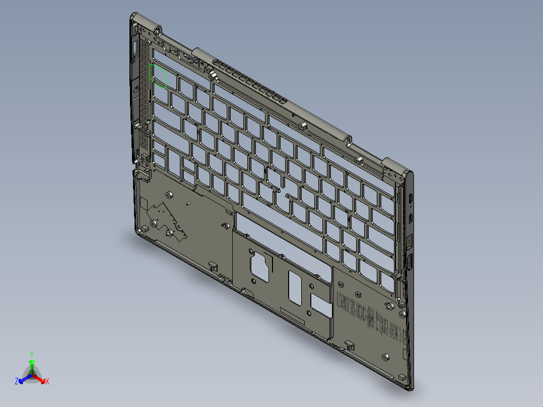 THINKPAD电脑键盘壳攻牙程序模型正等轴测图