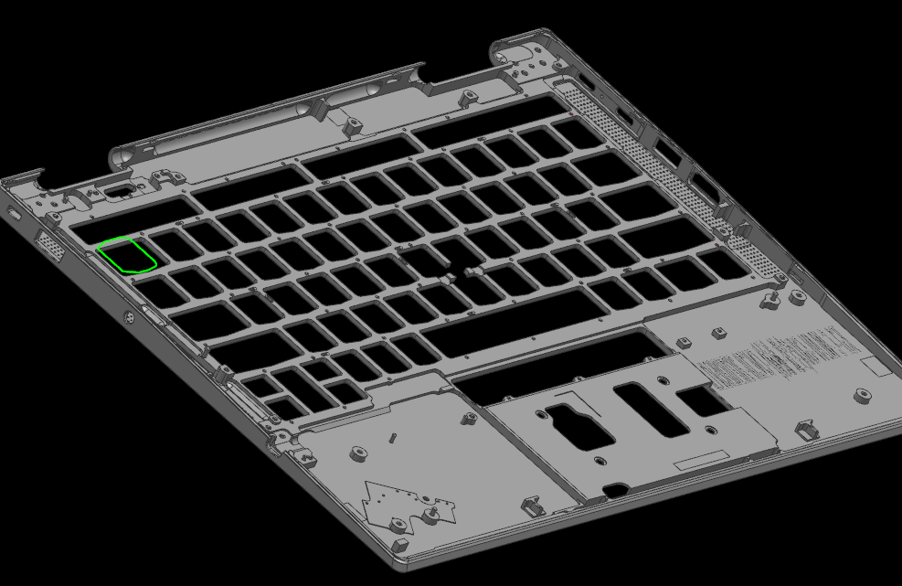 THINKPAD电脑键盘壳攻牙程序模型