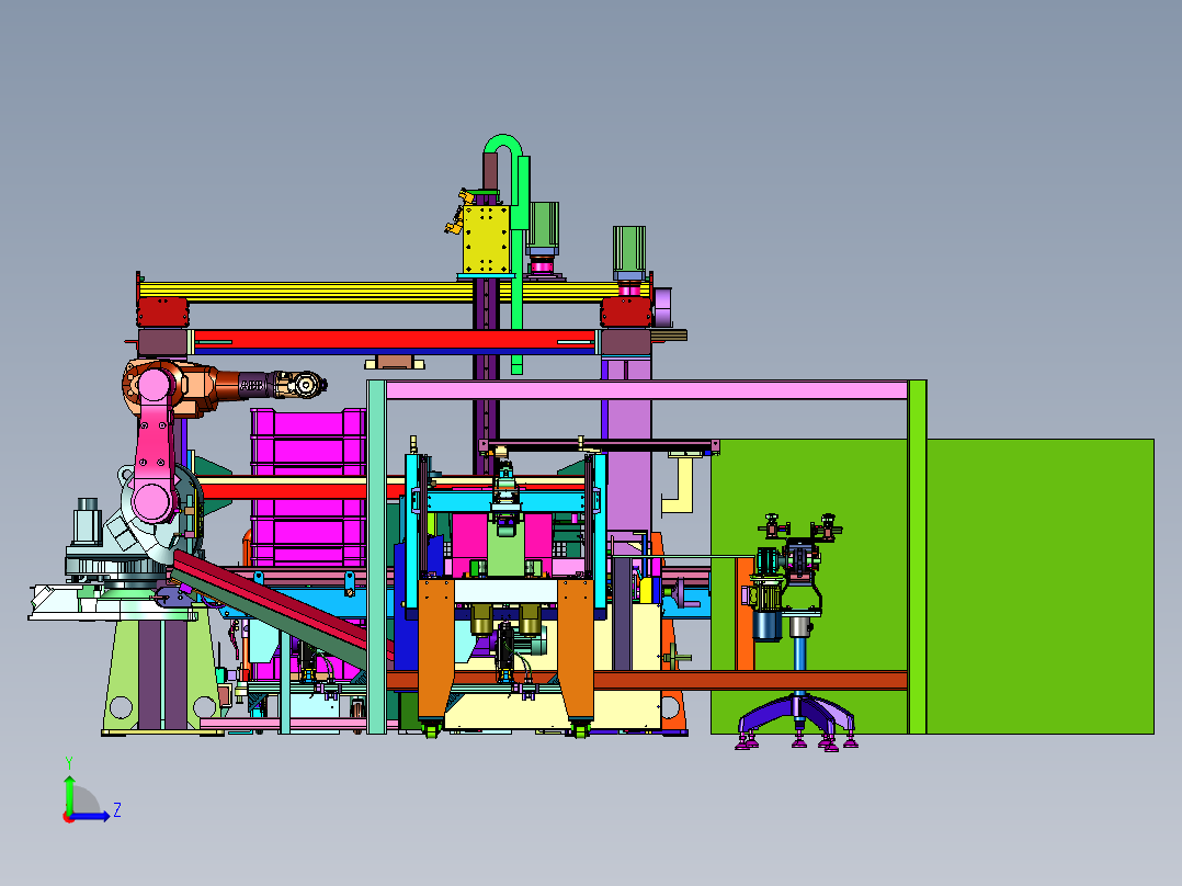 高速小袋装盒全自动包装线左视图