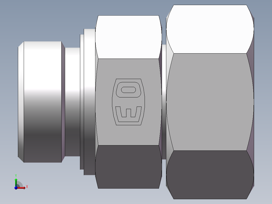 直通管螺纹组合接头、2DC-16-36WD前视图