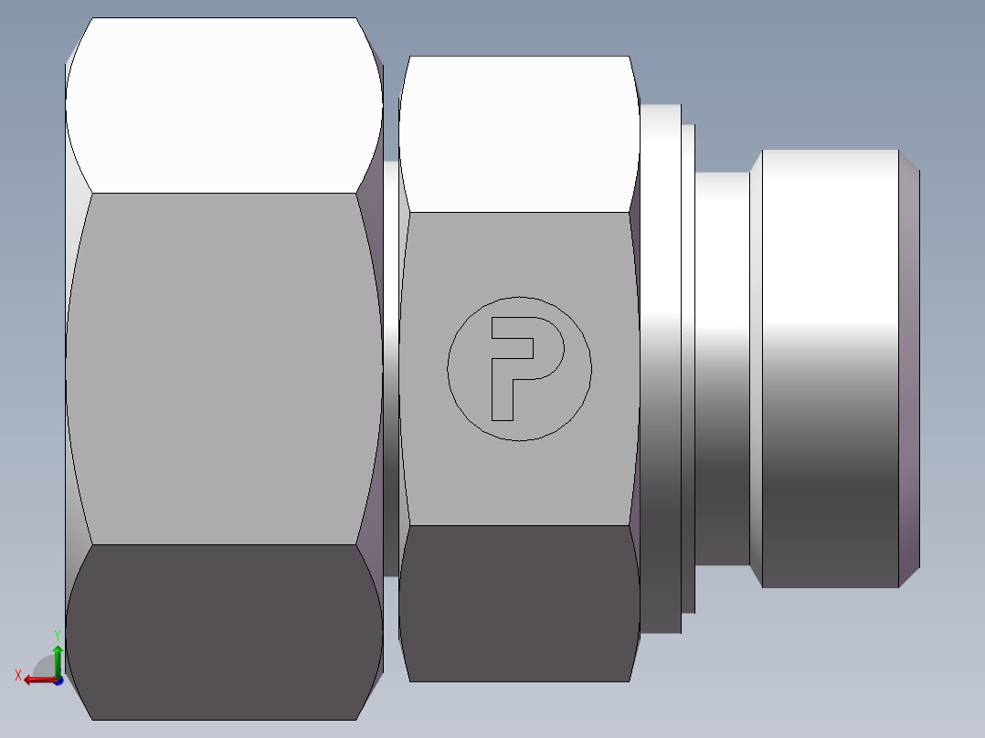 直通管螺纹组合接头、2DC-16-36WD后视图
