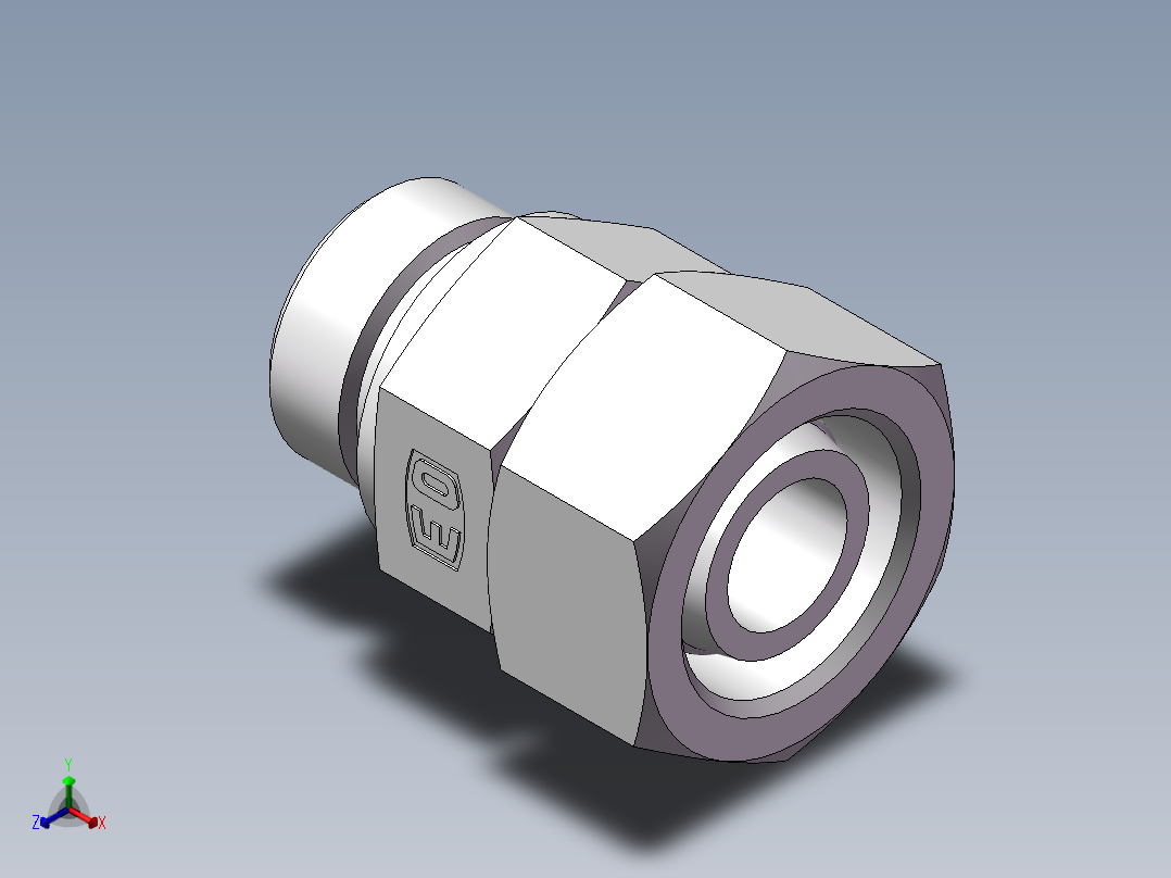 直通管螺纹组合接头、2DC-16-36WD正等轴测图