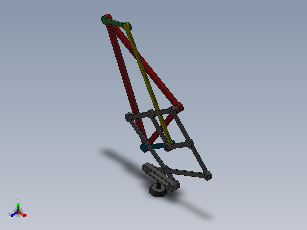 基于四连杆的拾取-放置机构正等轴测图