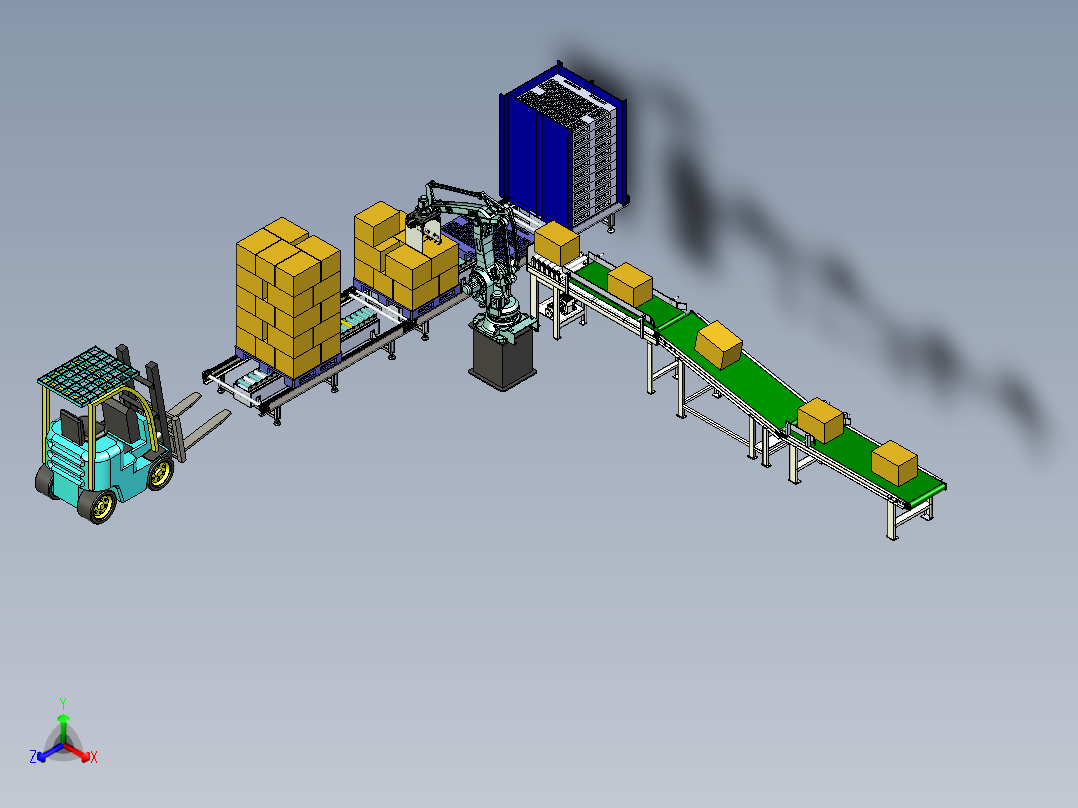 机器人码垛流水线 卡板流水线