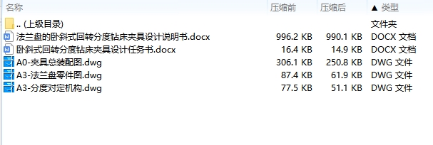 法兰盘的卧斜式回转分度钻床夹具设计含3张CAD图