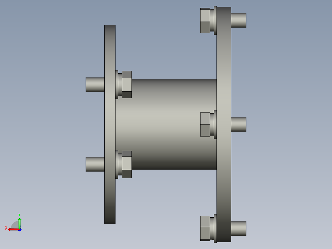 HDLP-01-01-001SA47法兰-加长型含螺栓后视图