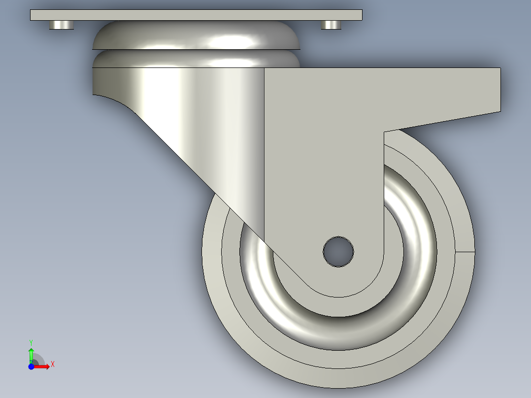 3寸万向轮前视图