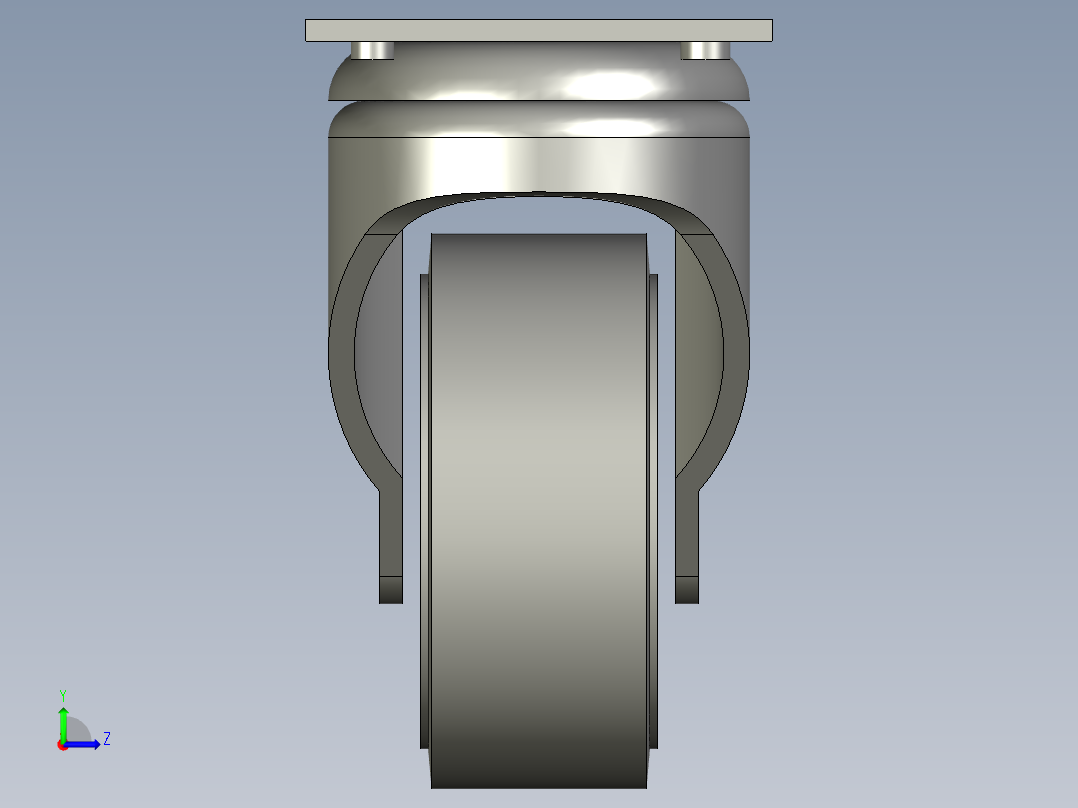 3寸万向轮左视图