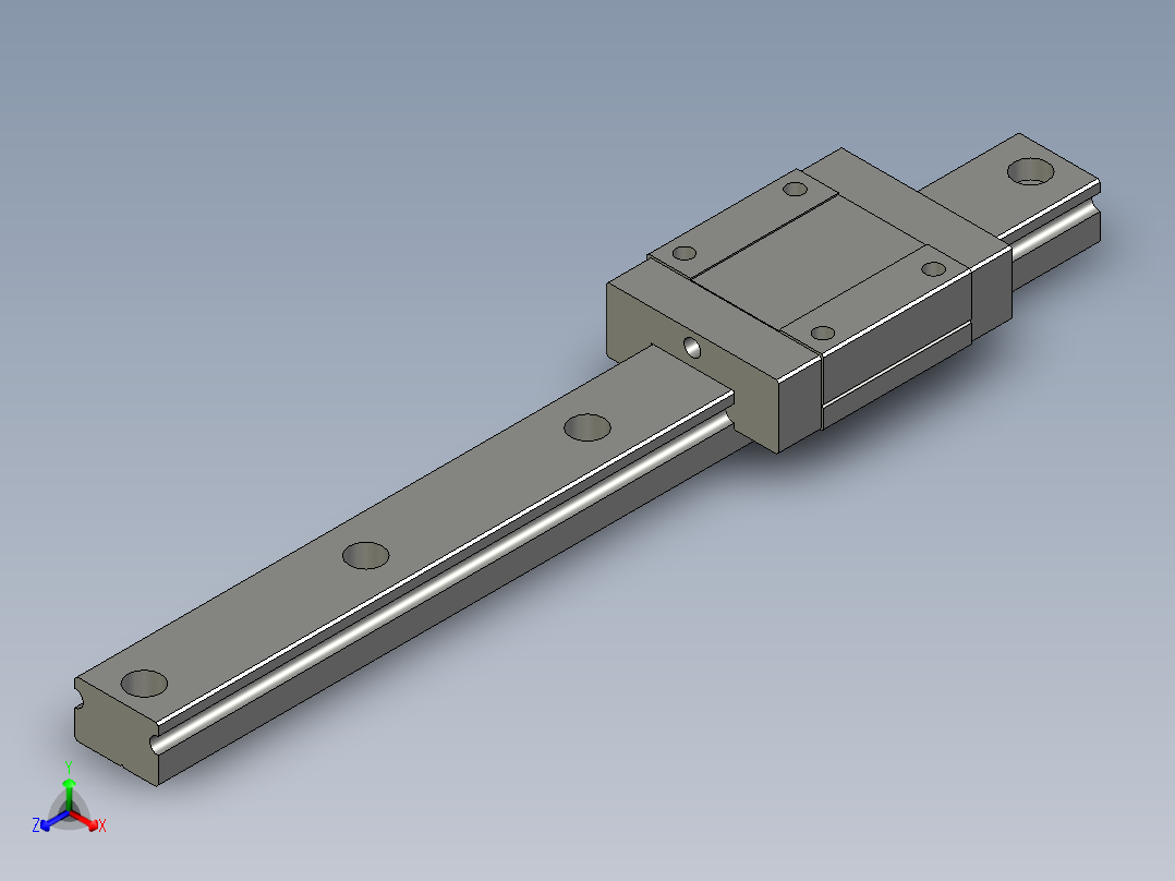 直线导轨MGN15C1R170Z1CE1E25正等轴测图
