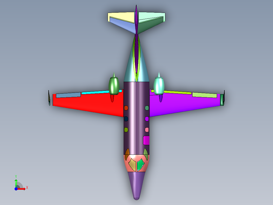 涡扇轻型喷气机前视图