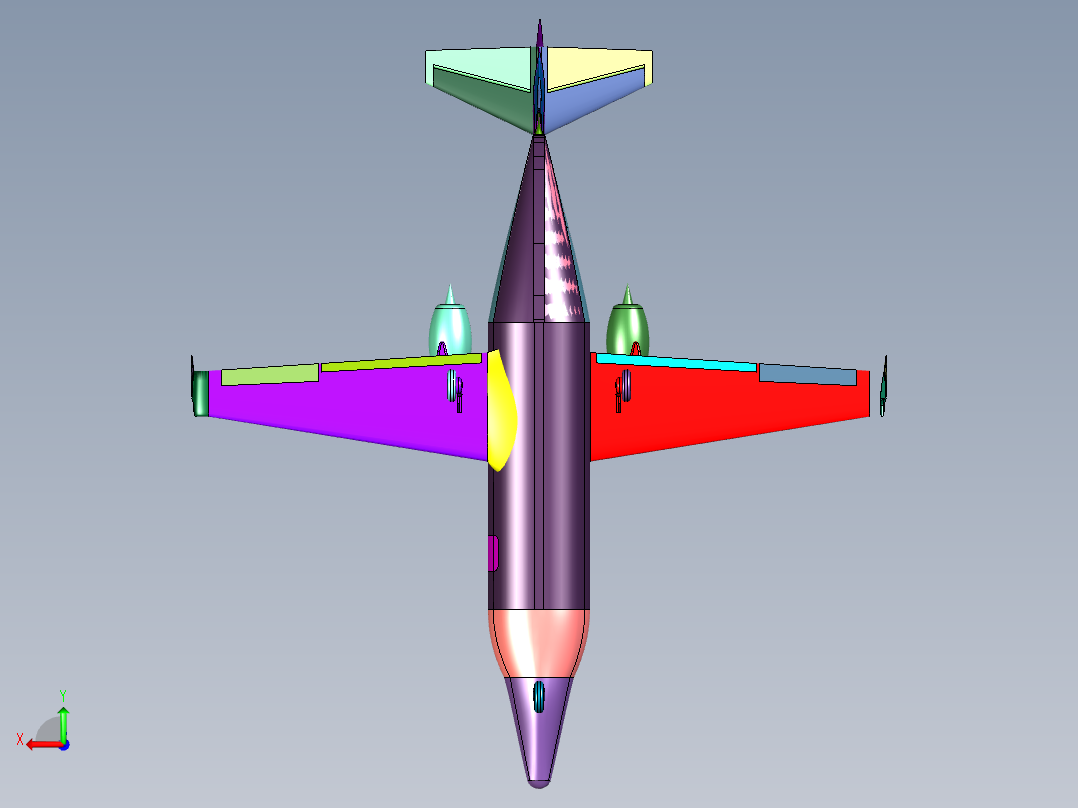 涡扇轻型喷气机后视图