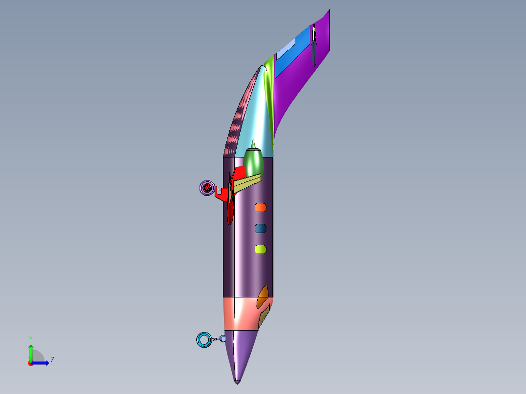 涡扇轻型喷气机左视图