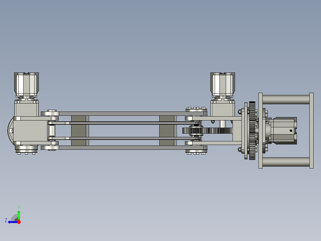 关节旋转组件液压机械手右视图