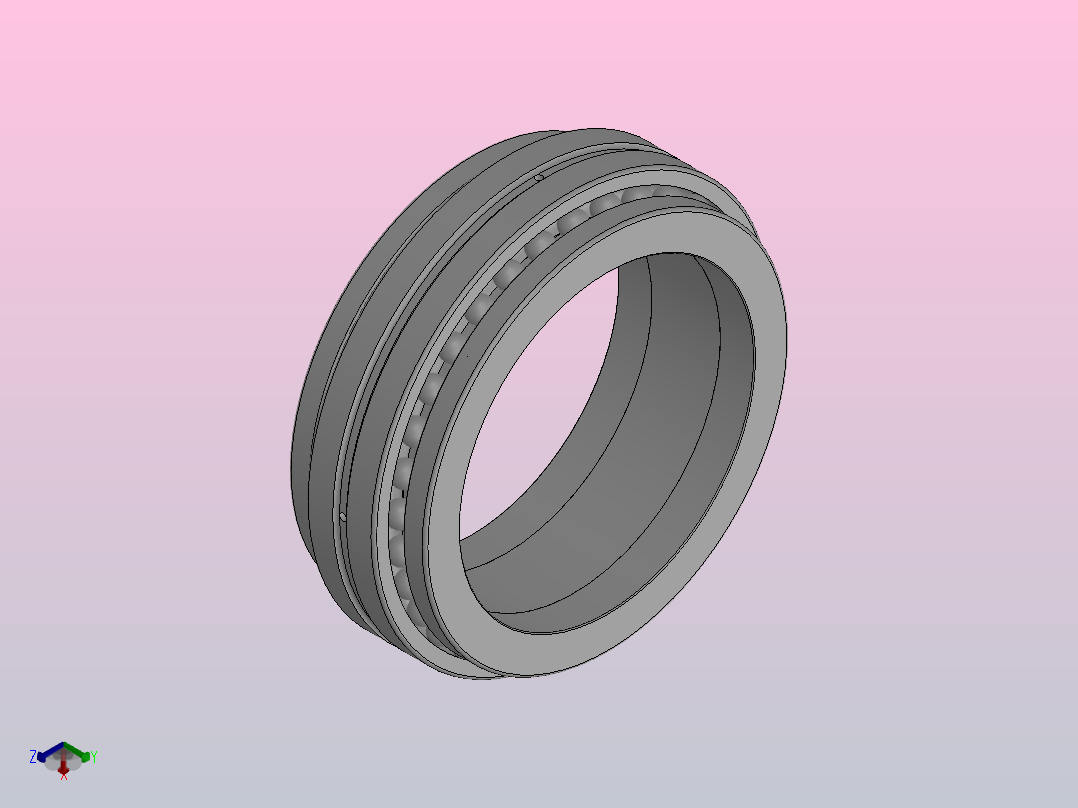 机床主轴用双向推力角接触球轴承_234960X正等轴测图