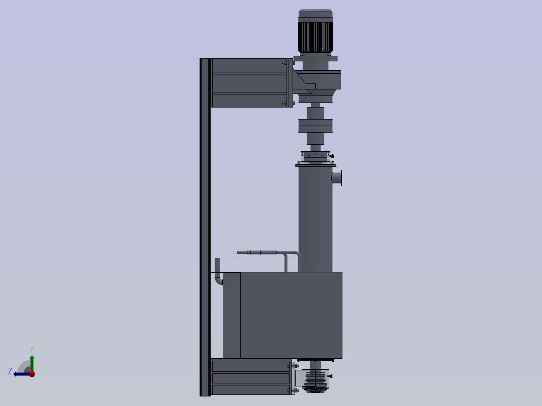 面筋脱水机结构设计右视图