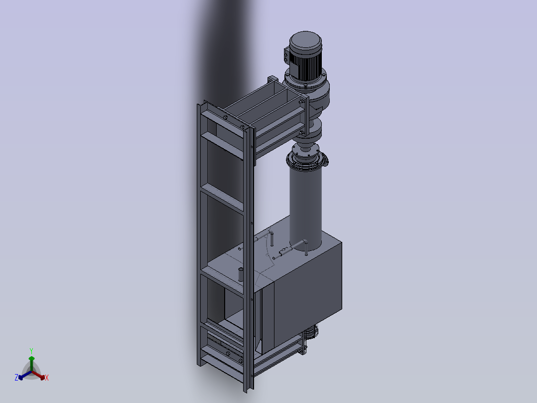 面筋脱水机结构设计正等轴测图