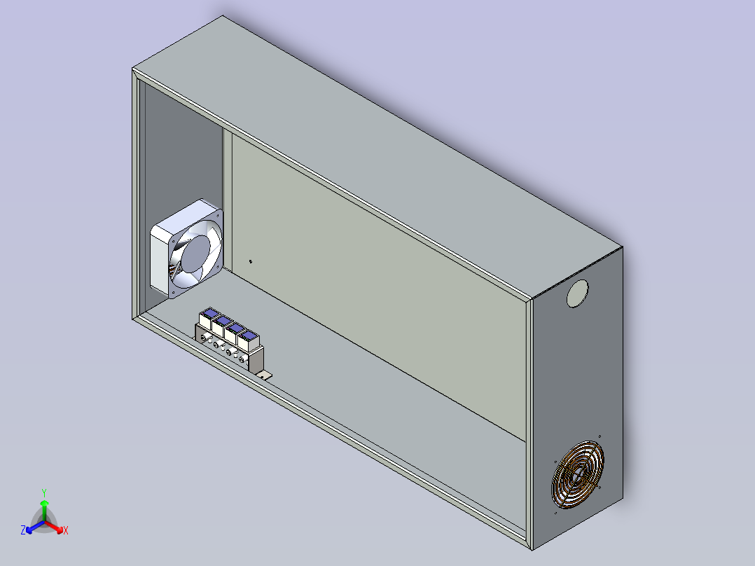 钣金控制箱三维模型主视图