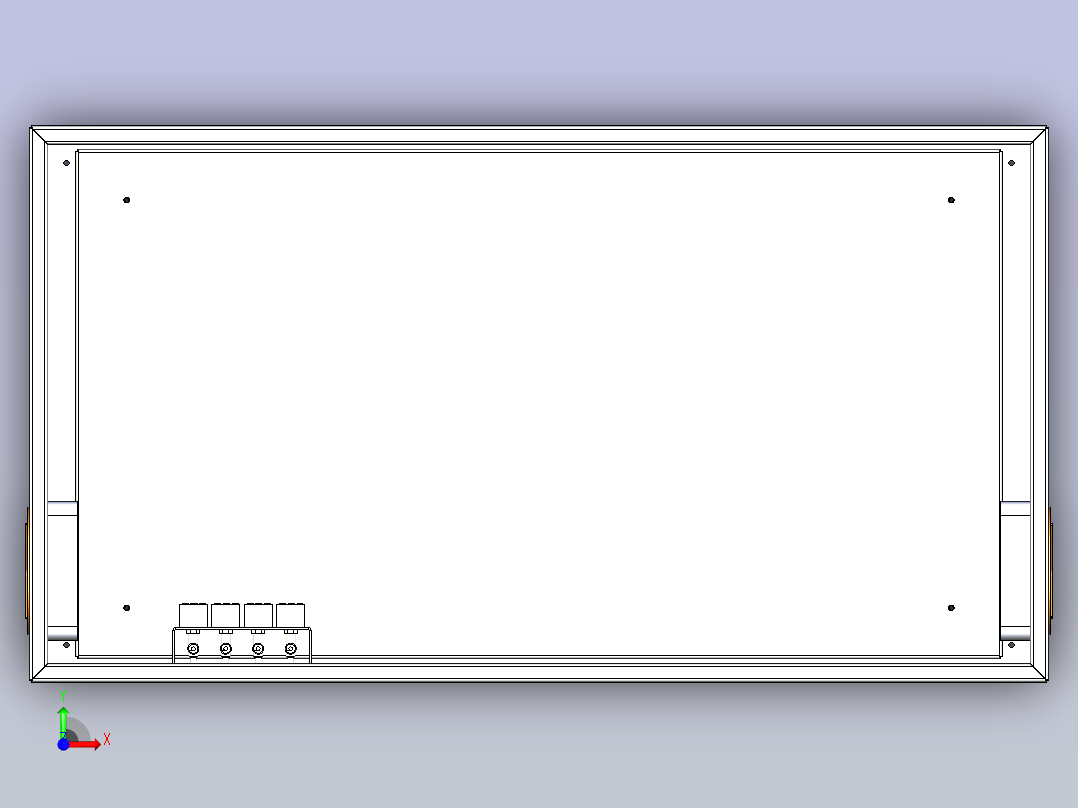 钣金控制箱三维模型前视图