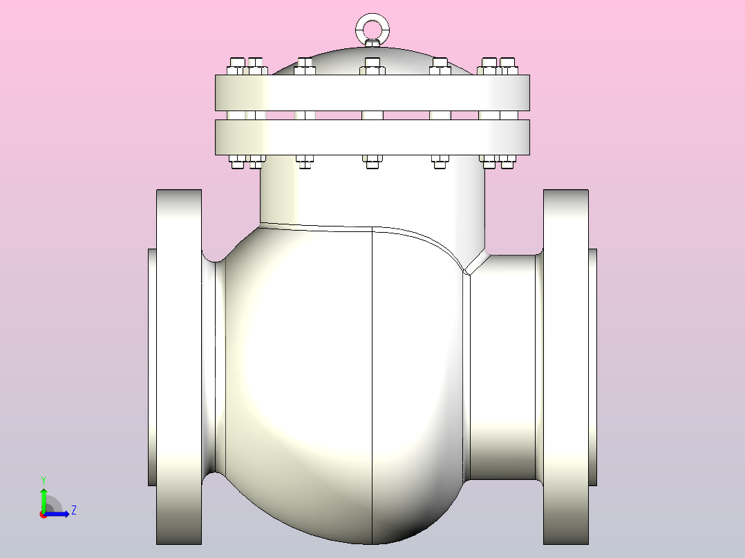 H44W-Class-150Lb API美标铸钢止回阀[80]左视图