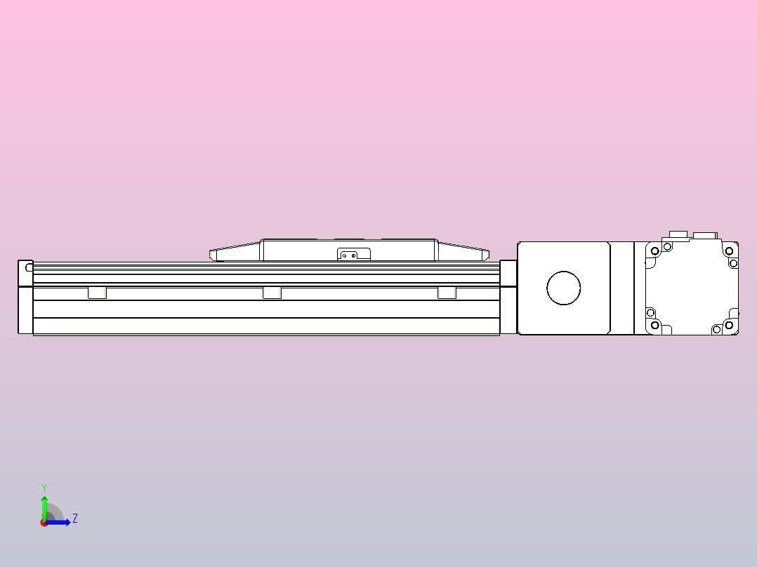 机器人皮带驱动直线轴TPA-GCB-150-P80-L100-QR-M75-N3左视图