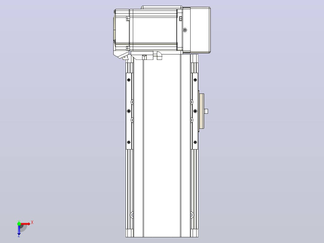 皮带直线轴半封闭可选导轨TPA-HNB-105D-90-L50-LU-C-P20-N3俯视图
