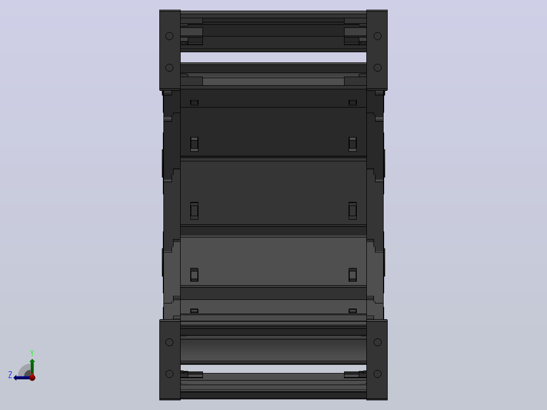 弯曲半径125内高45两侧打开型封闭式拖链_DMD45CD-45-150-125R-30右视图