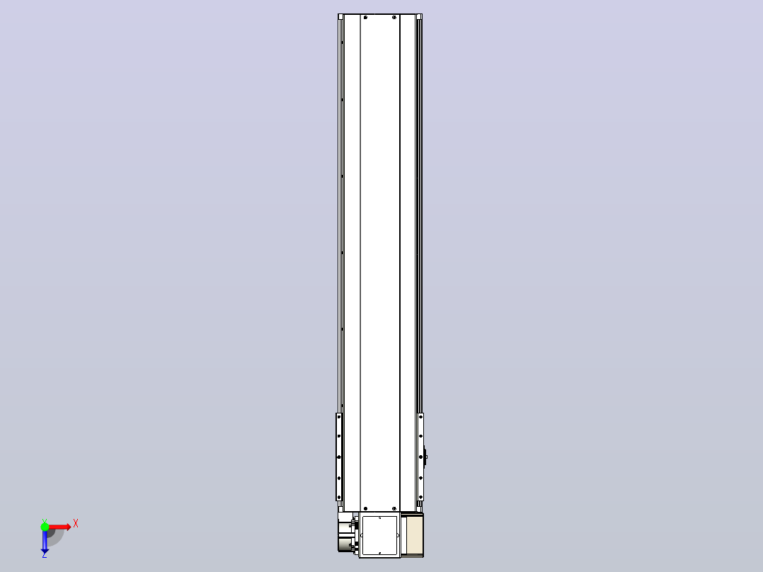 皮带直线轴半封闭可选导轨TPA-HNB-220D-176-L900-RP-C-P1K-N3俯视图