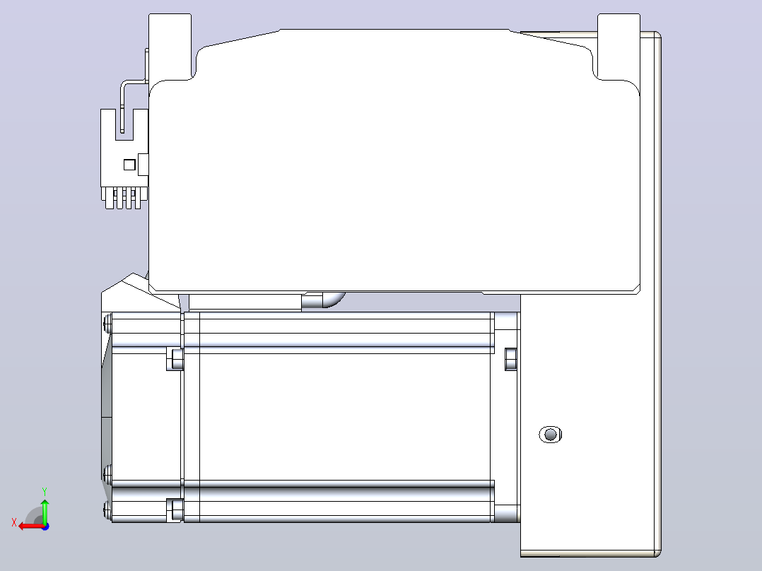 皮带直线轴半封闭可选导轨TPA-HNB-140D-120-L2600-LP-Y-P40-N3后视图