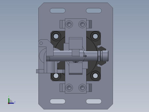 气阀体铣底平面工装左视缩略图