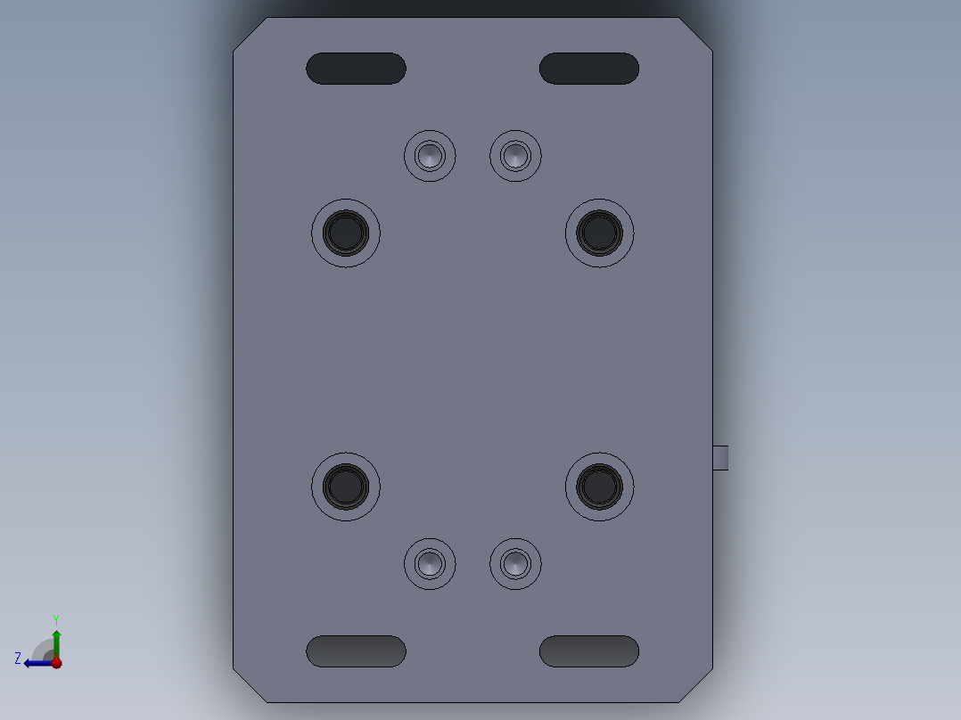 气阀体铣底平面工装右视图