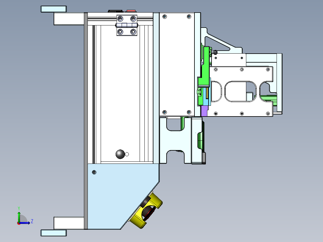 SIM自动裁卡插卡治具左视图