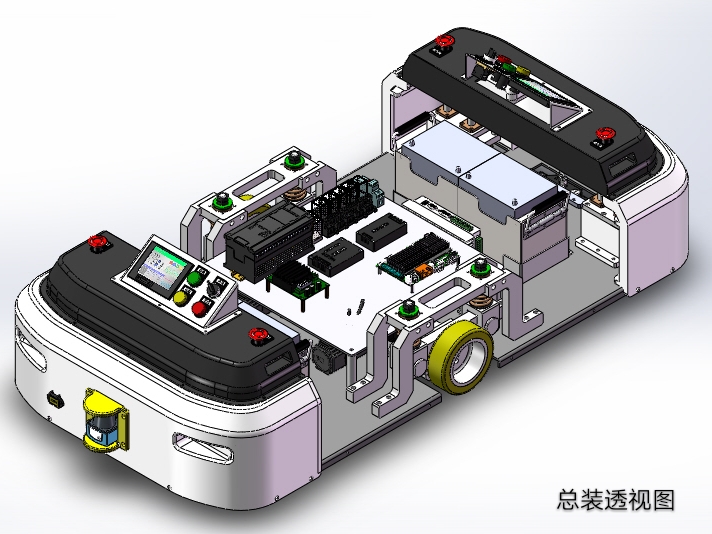 直角减震驱动AGV底盘，轻载双向行驶AGV 三维图纸