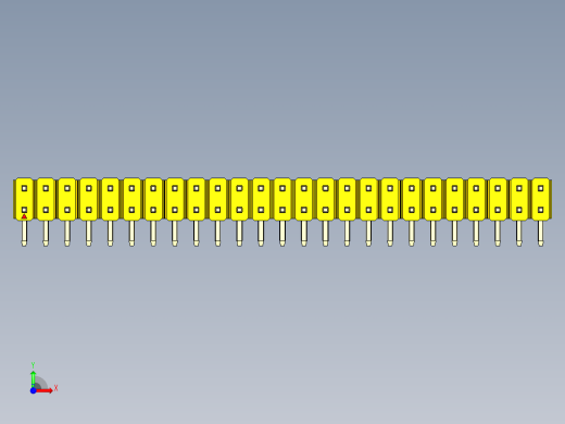 彩色公排针 100mil 2.54mm 系列-DS1022_yellow_2x25p_100mil_TypeD_rev1.0前视缩略图