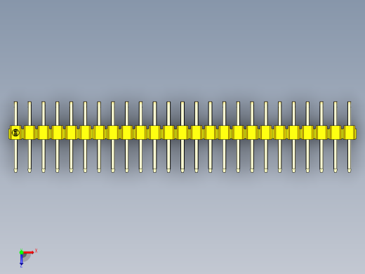 彩色公排针 100mil 2.54mm 系列-DS1022_yellow_2x25p_100mil_TypeD_rev1.0俯视缩略图