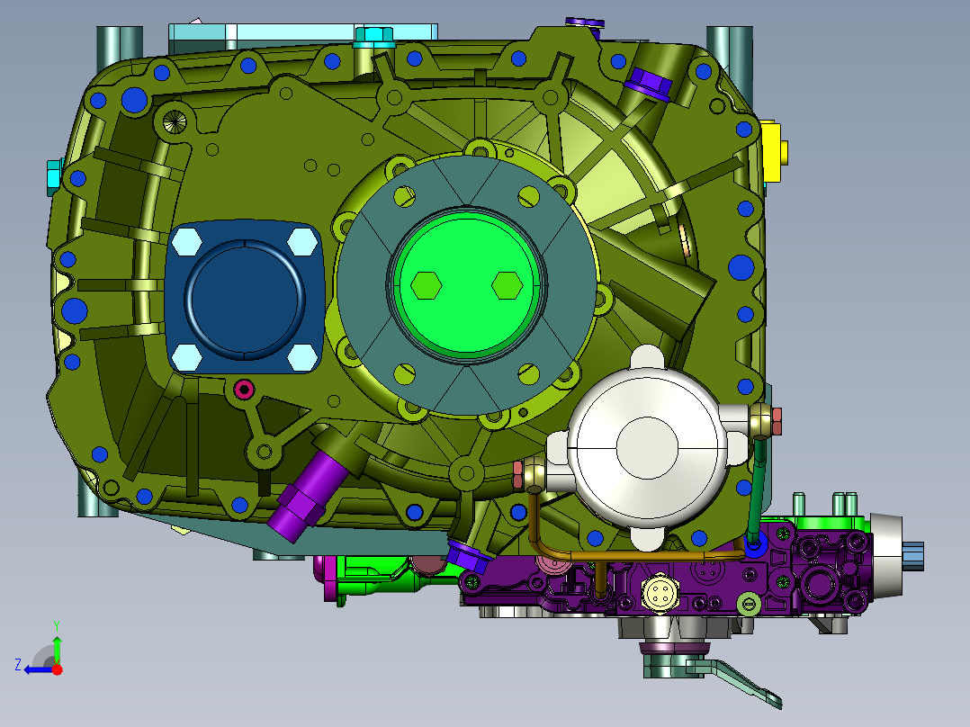 采埃孚16档变速箱总成右视图