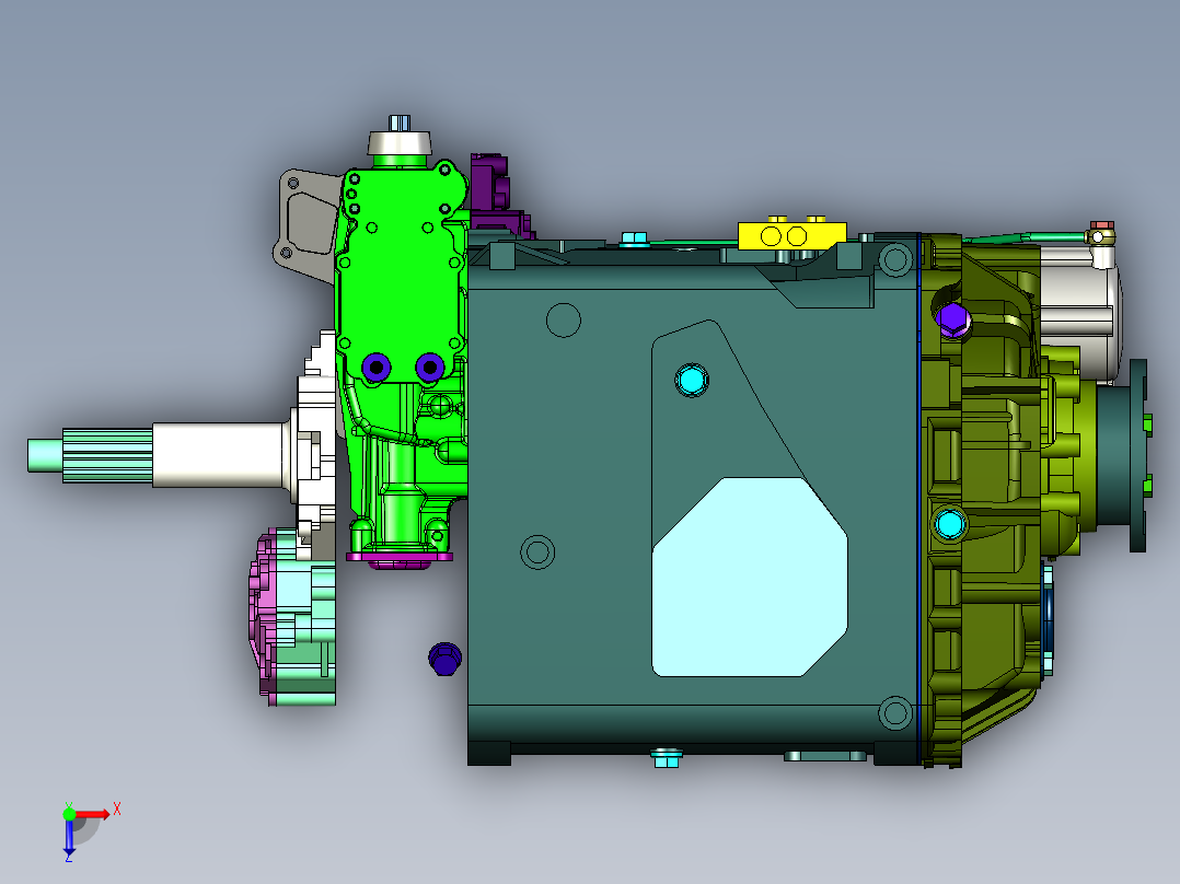 采埃孚16档变速箱总成俯视图