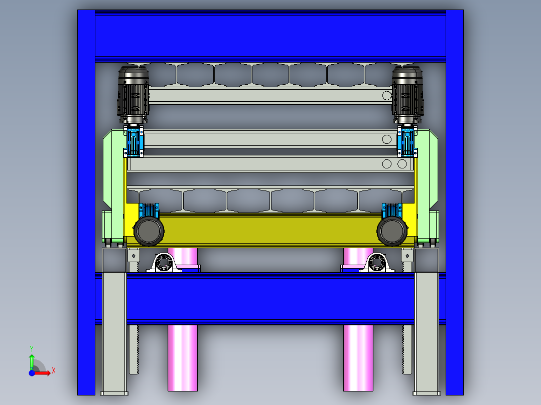 不连续夹芯板机器双层板前视图