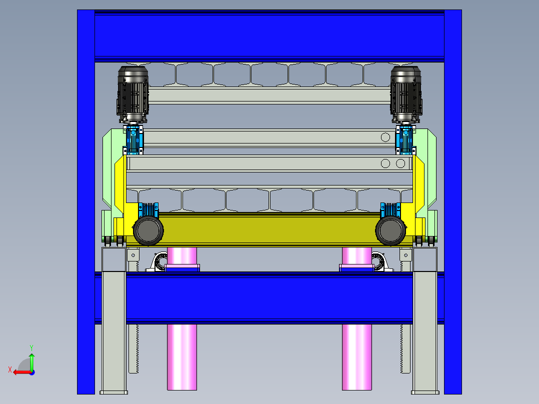 不连续夹芯板机器双层板后视图