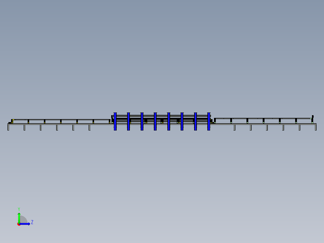 不连续夹芯板机器双层板左视图