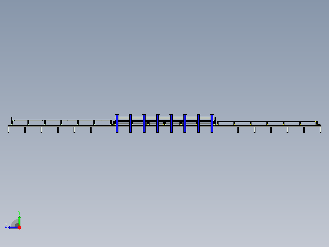 不连续夹芯板机器双层板右视图