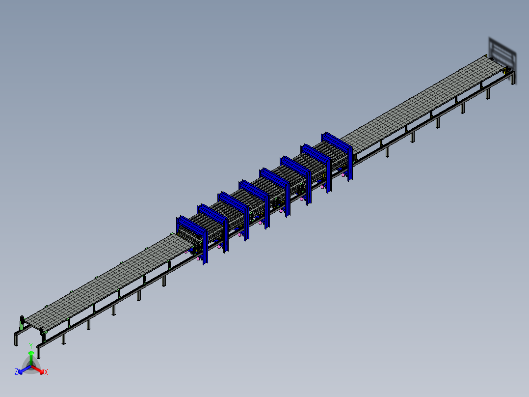 不连续夹芯板机器双层板正等轴测图